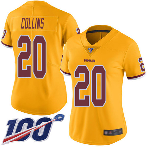 Washington Redskins Limited Gold Women Landon Collins Jersey NFL Football #20 100th Season Rush->youth nfl jersey->Youth Jersey